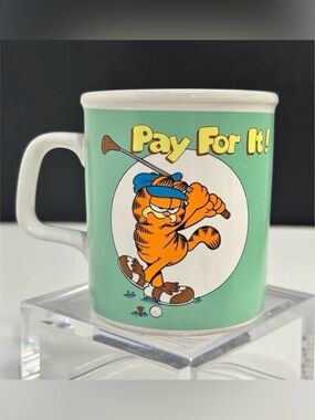 Vintage Garfield Coffee Mug Golfing Novelty Gift